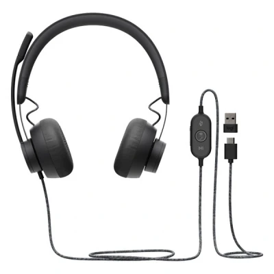 Image de Logitech Zone Wired MSFT Teams Micro casque sur oreille filaire USB C graphite Certifié pour Microsoft