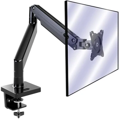 Afbeelding van Invision PC Monitorarm Beugel voor 22&quot; 35&quot; Schermen Ergonomische Hoogteverstelbare Lange Arm Volledige Beweging Desktop Klem, Kantelen en Draaibaar VESA 75mm &amp; 100mm Gewicht 3kg tot 12kg (MX450)