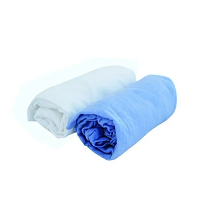 Afbeelding van Domiva Set van 2 hoeslakens 70 x 140 cm Jersey Wit/Nude