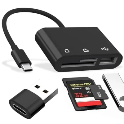 Afbeelding van SD kaartlezer, USB C, kaartadapter kaart, externe geheugenkaartlezer, kaartlezer met OTG voor SD/MMC/MicroSD/TF/SDXC/SDHC/Micro SDHC/Micro SDXC