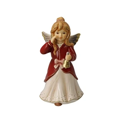 Afbeelding van Goebel Kerst Decoratief beeld Engel Kerstavond rood Aardewerk 14cm