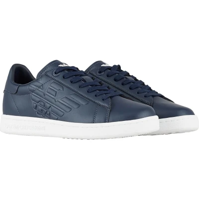 Afbeelding van EA7 Emporio Armani Classic Unisex Sneakers laag, Maat: 45 1/3, Navy Leer