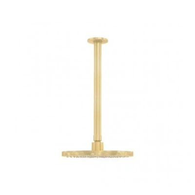 Afbeelding van Waterevolution Flow hoofddouche 200mm met plafondaansluiting Light Gold T1642WGE