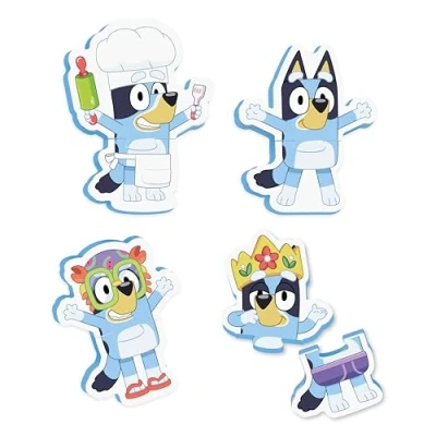 Afbeelding van Tomy Toomies Bluey Mix and Match Badspeelgoed van schuim voor kinderen met opbergnetzak zuignappen 8 delen vanaf 18 maanden