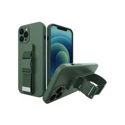 Afbeelding van Touwkoffer gelhoes met lanyard ketting handtas Samsung Galaxy A32 4G donkergroen