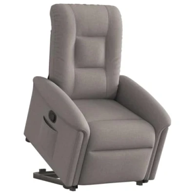 Afbeelding van VidaXL, Fauteuils, Relaxfauteuil met sta op steun Stof Taupe