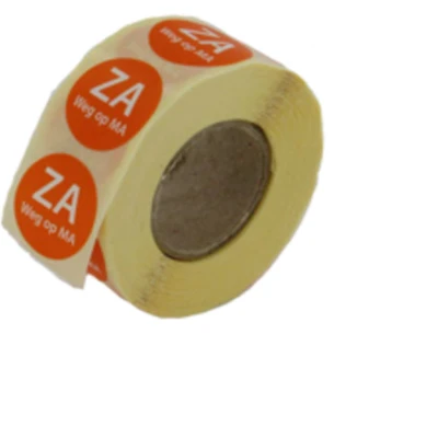 Afbeelding van Voedsel Etiketten (Zaterdag weg op Maandag) Oranje Ø 19mm