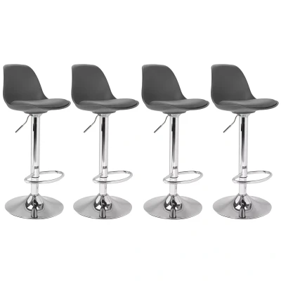 Afbeelding van Lot de 4 tabourets bar KARL design gris