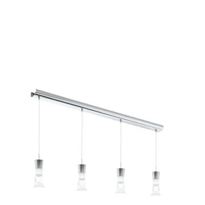 Afbeelding van EGLO Pancento Hanglamp 4 Lichts LED Chroom Helder, Gesatineerd