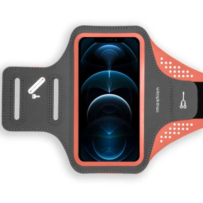 Afbeelding van iMoshion Hardloop telefoonhouder Hardloopband Universele Sportarmband Ruimte voor pasje en sleutel van 6,2 t/m 6,9 inch Oranje