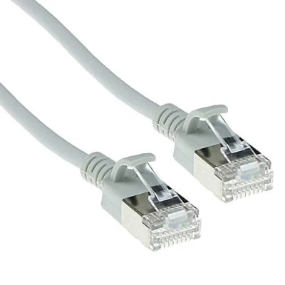 Afbeelding van ACT DC7001 LSZH U/FTP CAT6A Datacenter Slimline Patchkabel Snagless RJ45 Connectoren Grijs 1 meteratacenter meter