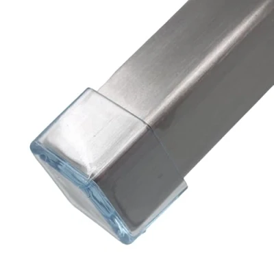 Afbeelding van Lifeswonderful Transparante eindkappen met vierkante rubberen doppen 25 mm voor stoelen, tafels, meubelpoten (16)