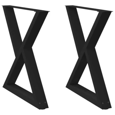 Afbeelding van vidaXL Eettafelpoten 2 st 80x(72 73,3) cm staal zwart