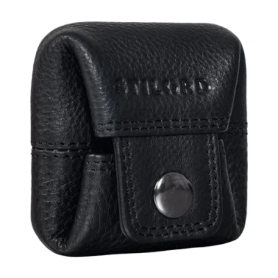 Afbeelding van STILORD &#039;Claron&#039; Vintage lederen mini Portemonnee kleine voor heren dames echt hoesje, zwart.,