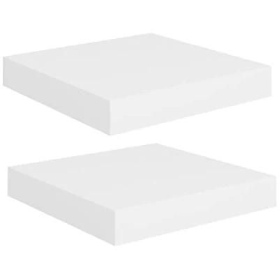Afbeelding van vidaXL Zwevende wandplanken, 2 stuks, wit, 23 x 23,5 3,8 cm, MDF