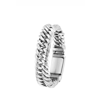 Afbeelding van Lucardi Armband silvercoloured, Heren, Maat: 19, Silver/coloured