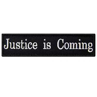 Afbeelding van Justice is Coming geborduurde patch met haak en gesp voor biker