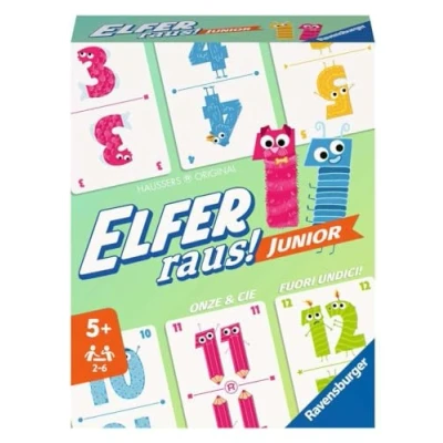 Afbeelding van Ravensburger 20947 Elfer Raus! Junior kaartspel 2 6 spelers, spel vanaf 5 jaar voor kinderen en volwassenen, cijferruimte 1 20