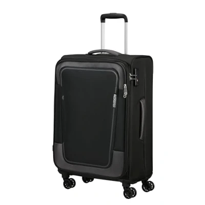 Afbeelding van American Tourister Pulsonic Spinner 68 EXP asphalt black Zachte koffer