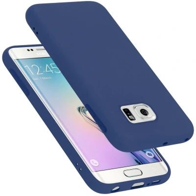 Afbeelding van Cadorabo Hoesje geschikt voor Samsung Galaxy S6 EDGE PLUS in LIQUID BLAUW Beschermhoes gemaakt van flexibel TPU silicone Case Cover