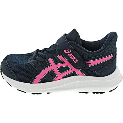 Afbeelding van Asics JOLT 4 Unisex Hardloopschoenen neutraal voor kinderen, Maat: 34.5, French blue/hot pink Textiel/ synthetisch