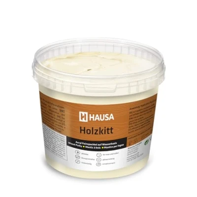 Afbeelding van HAUSA Vurenhoutplamuur, 1 kg, houtplamuur, plamuur voor het repareren van houtschade, klaar gebruik, uitstekende vulkracht, sneldrogend