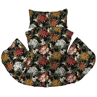 Afbeelding van Ferocity Hangende hangmat stoelkussens, waterdichte stoelbekleding, voor terras, tuin, schommel, hangmand, zitkussen, kleurrijke bloemen [114]