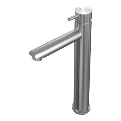 Afbeelding van Brauer Brushed Edition Wastafelmengkraan opbouw hoog model b PVD geborsteld RVS