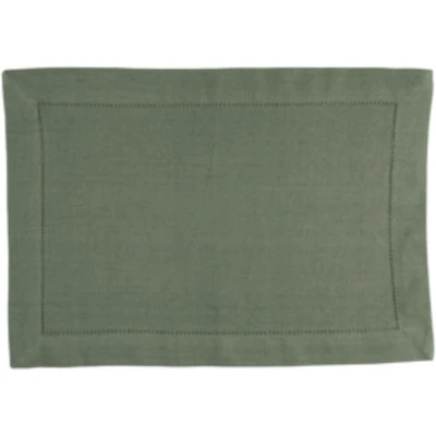 Afbeelding van Linen &amp; More Placemats &#039;Indi&#039; (35cm x 50cm, Set van 4, Army Green)