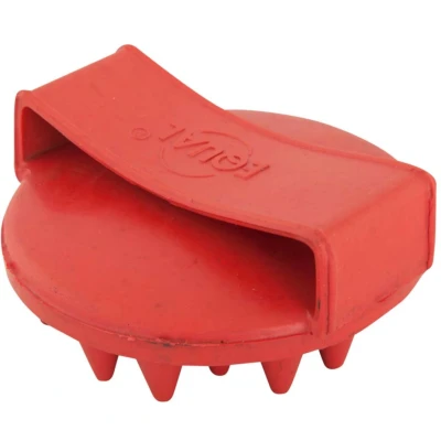 Afbeelding van Premiere Ros/Massageborstel Rubber Rond Grof Rood One Size