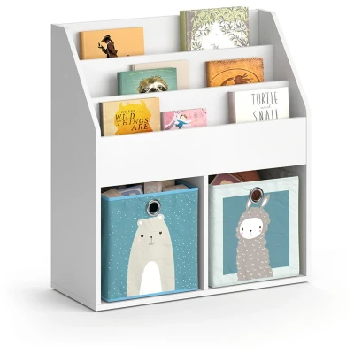 Afbeelding van Vicco kinderkast boekenkast opbergkast Luigi wit plank vouwdoos