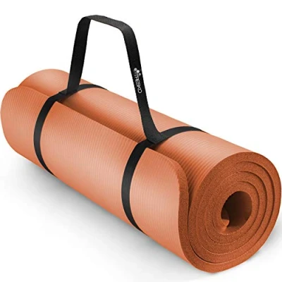 Afbeelding van Yoga mat oranje 1 cm dik, fitnessmat, pilates, aerobics