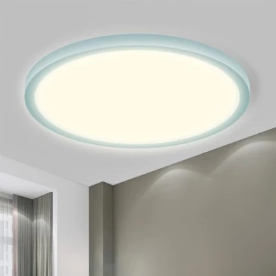Afbeelding van LQWELL® Led plafondlamp, IP44, badkamerlamp, waterdicht, rond, plat, 23 W, 4000 K, 2600 lm, dun, voor woonkamer, badkamer, slaapkamer, keuken, kelder, kantoor, 300 x 25 mm