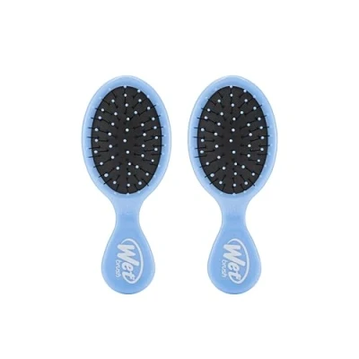 Image de Wet Brush Lot de 2 mini brosses démêlantes Brosse à cheveux humides et secs pour homme femme, vaincre les nœuds, poils doux flexibles raides, bouclés épais, bleu ciel