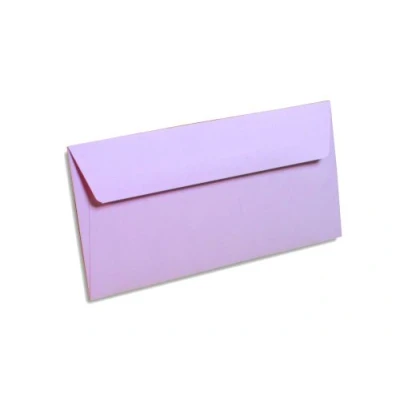 Afbeelding van Clairefontaine 5865C, verpakking met 20 zelfklevende enveloppen, formaat DL, 11 x 22 cm, 120 g/m², kleur: lila, uitnodiging voor evenementen en overeenkomst, Pollen serie, glad papier van hoge