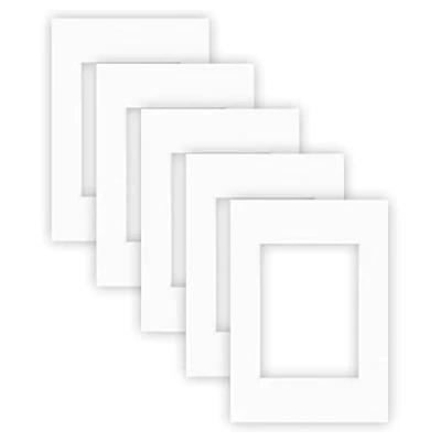Afbeelding van nielsen Conservation Passepartout karton 1,5 mm set van 5 stuks buitenformaat 21 x 29,7 cm (DIN A4) voor beeldformaat 13 18 poolwit (lichtwit) gestructureerd oppervlak