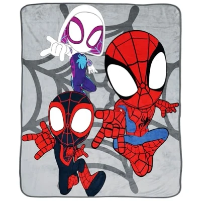 Afbeelding van Jay Franco Marvel Spidey &amp; His Amazing Friends zachte deken 130 x 150 cm Miles Morales en Ghost Spider Gwen