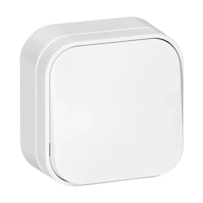Afbeelding van Miratic Opbouwwandschakelaar, eenpolig, drukknop, opbouw, IP20 (wit)