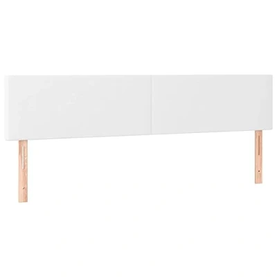 Image de vidaXL Tête de lit à LED Blanc 200x5x78/88 cm Similicuir
