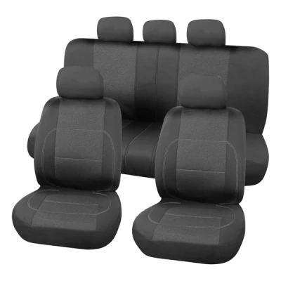 Afbeelding van Carpoint Stoelhoesset Paris 9 Delig Zwart/Grijs 0310354
