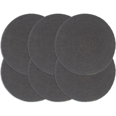 Afbeelding van Placemats 6 st rond 38 cm katoen effen donkergrijs