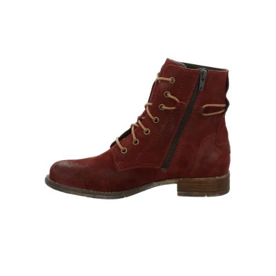 Afbeelding van Josef Seibel Veterboots, Dames, Maat: 41, Carmin Leer