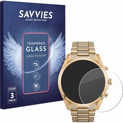 Afbeelding van Savvies Glas Screenprotector voor Michael Kors Access Gen 6 Bradshaw Gehard Beschermglas 9H (3 Stuks)