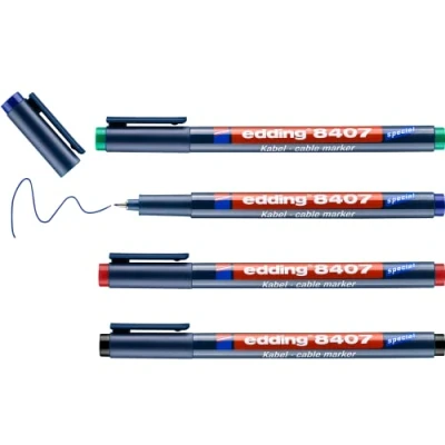 Afbeelding van edding 8407 kabelmarker set van 4 assorti