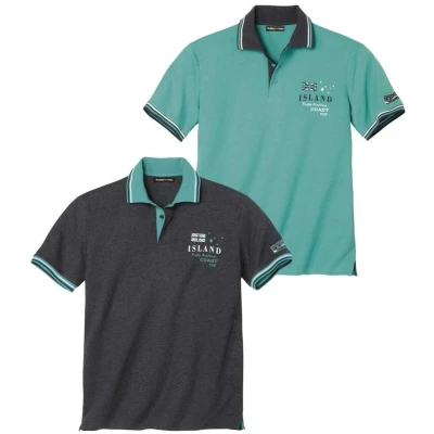 Afbeelding van Atlas For Men Poloshirt voor heren, korte mouwen, 2 stuks, grote maten