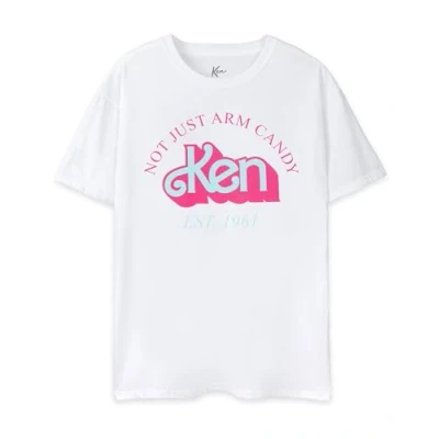 Afbeelding van Barbie Heren T shirt in Wit Not Just Arm Candy Ken Fancy Film Top Volwassenen Retro Logo Grafische Korte Mouw Regular Fit Filmmerchandise Gift,