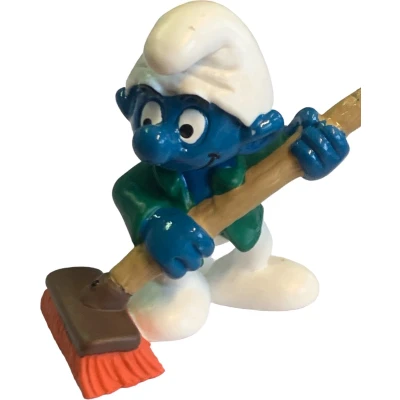 Afbeelding van smurf met bezem Schleich Speelfiguur De Smurfen 20462 6 cm