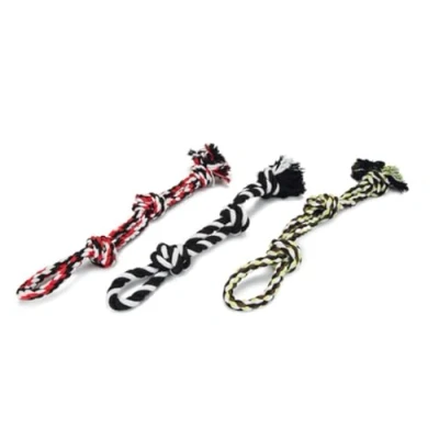 Afbeelding van Beeztees flossytouw assorti kleuren. 3 knopen. 50 cm