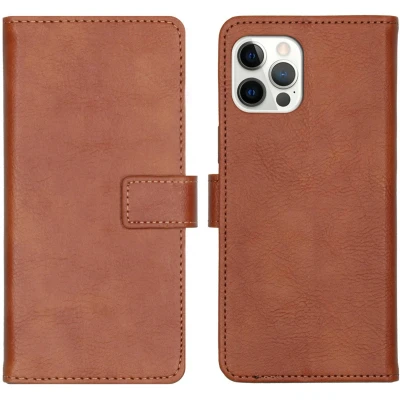 Afbeelding van iMoshion Hoesje Geschikt voor iPhone 12 Pro / Met Pasjeshouder Luxe Bookcase Bruin