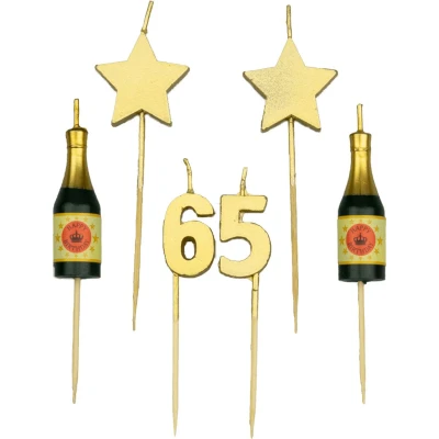 Afbeelding van Party kaarsjes 65 jaar 10 cm